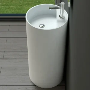 Rubicer RSPW58 beli cilindrični samostojeći lavabo Ø46 × 86 cm