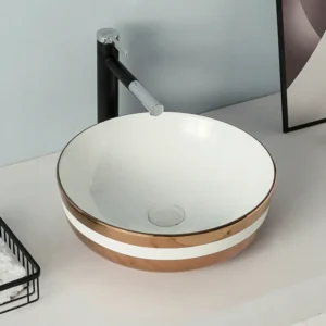 Rubicer Rose Gold RS428WRG okrugli nadgradni lavabo Ø41,5 cm