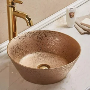 Rubicer RS108MOR okrugli rose gold nadgradni lavabo Ø40,5 cm