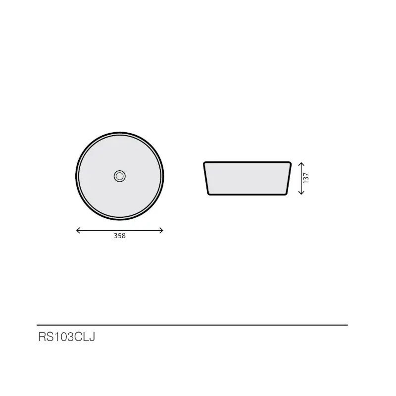 Rubicer okrugli nadgradni lavabo Ø35,8 cm belo-zlatni (RS103CLJ) - Slika 2