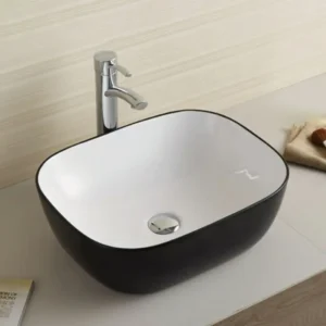 Rubicer Black and White RS78104BW pravougaoni nadgradni lavabo 50,5 × 40,5 cm