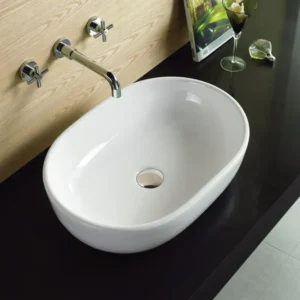 Rubicer RS241A beli ovalni nadgradni lavabo 49 × 35,5 cm