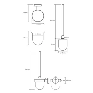bemeta coral wc četka 158113017 tehnički crtež dimenzije