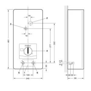 VAILLANT electronicVED VED E tehnički crtež