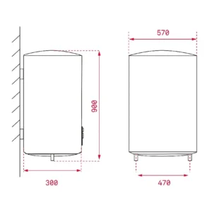 TEKA EWH 80 D SLIM 42080090 tehnički crtež