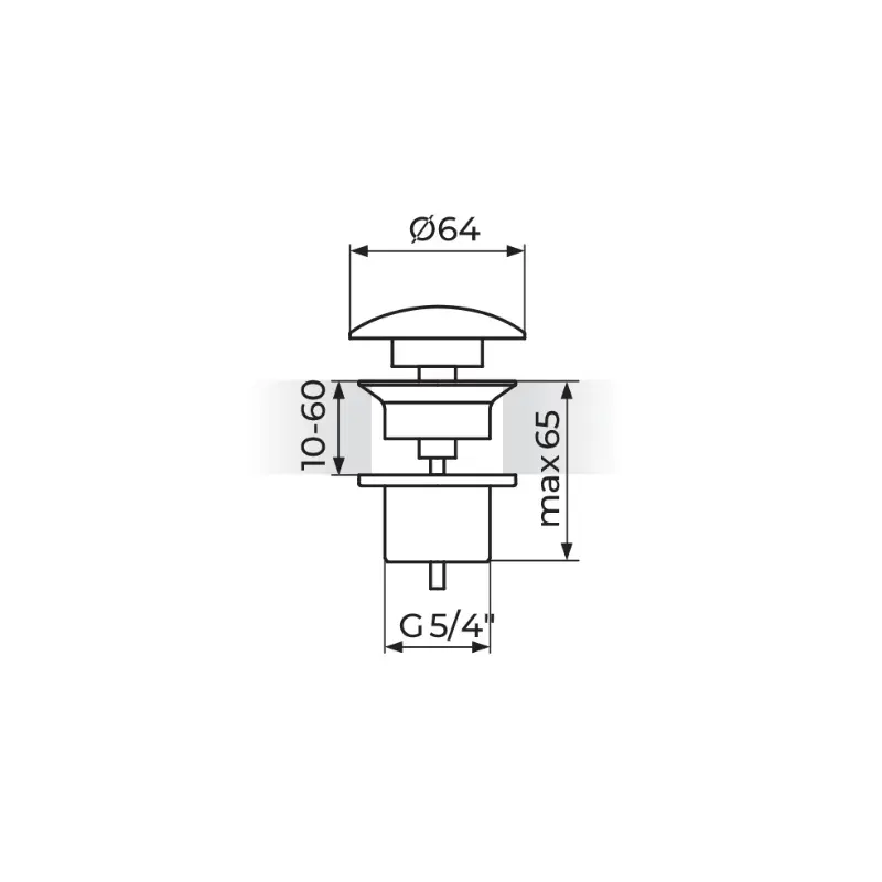 Rosan Dark Klik-Klak ventil za lavabo 5/4" (JD245) - Slika 2