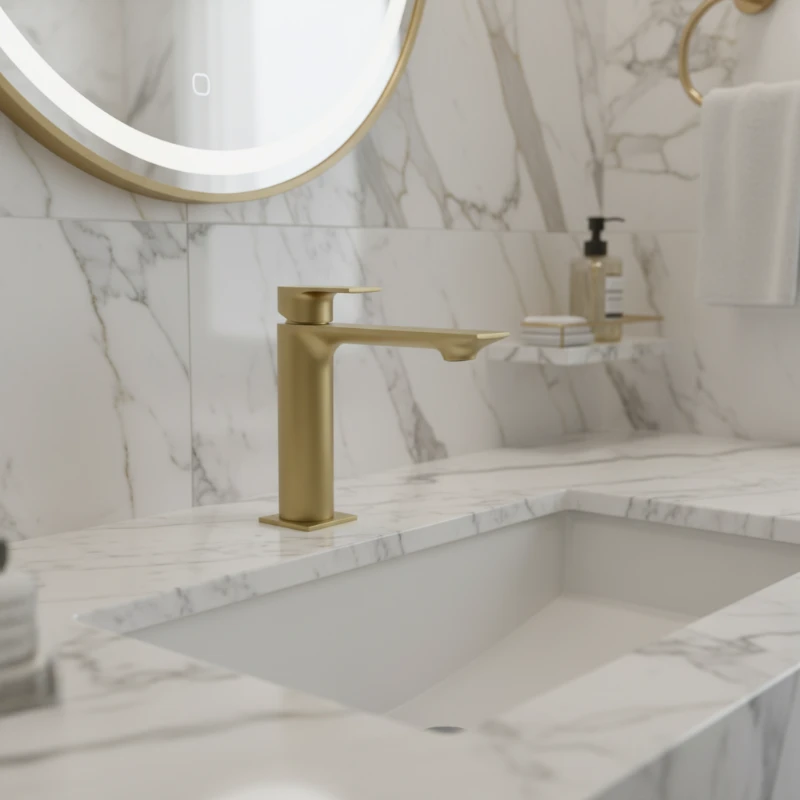 Teorema Slope slavina za lavabo srednja soft brass