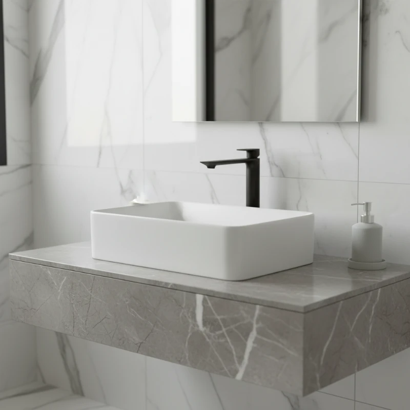 Teorema Slope slavina za lavabo visoka obsidian bronze