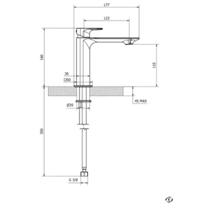 Teorema Slope 9H301 slavina za lavabo graphite