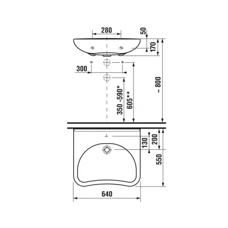 Jika Mio H8137140001041 lavabo 64 × 55 cm za osobe sa invaliditetom
