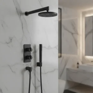 Rosan Stolz S3 Black termostatska ugradna slavina sa tuš ružom i tuš ručicom (331601B)