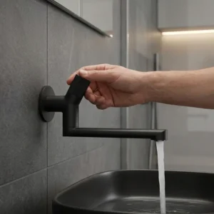 Rosan Stolz S4 Black zidna slavina za lavabo hladna voda sa fiksnom lulom