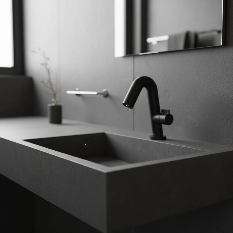Rosan Stolz S3 Black slavina za lavabo niska