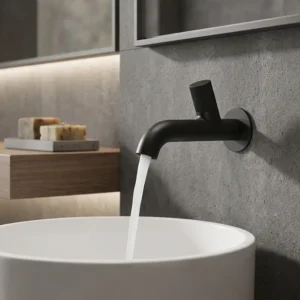 Rosan Stolz S4 Black zidna slavina za lavabo hladna voda sa fiksnom lulom