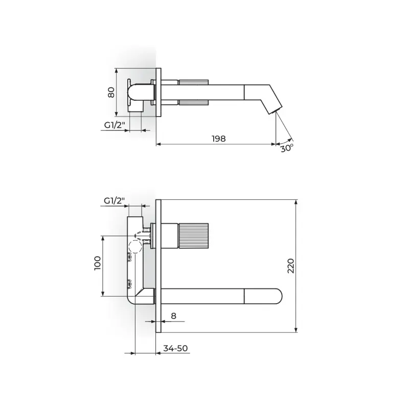 Rosan S4 431401 slavina za lavabo uzidna hrom