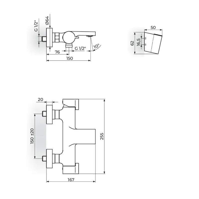 ROSAN S3 333101B crna slavina za kadu