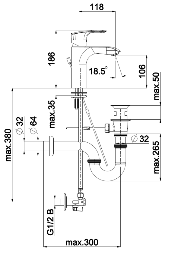 HERZ UNITAS Baterija za lavabo komplet elite UH00085 - Image 2