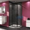 HUPPE X1 BLACK TUŠ KABINA R80 antiplaque glass h-200 140618.023.322