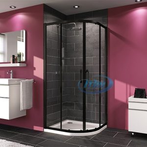 HUPPE X1 BLACK TUŠ KABINA R90 antiplaque glass h-200 140619.023.322