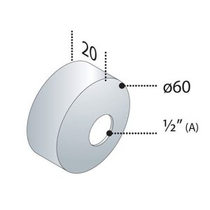 OMP TEA Rozetna 1/2" f60 20mm 118.340.2.