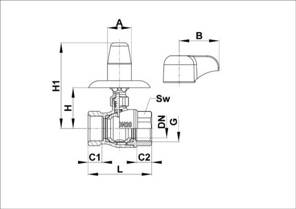 KOVINA Ventil Kapa Kugla 3/4" - Image 2