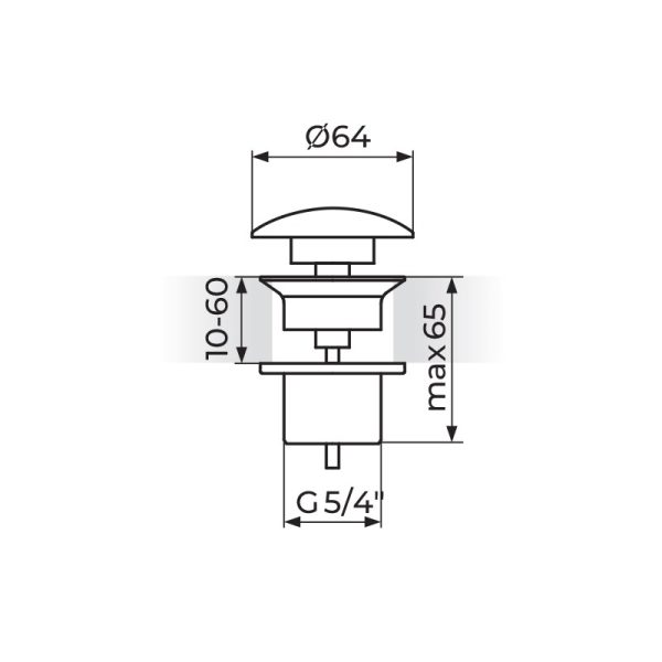 ROSAN STOLZ AUTOMATSKI GORNJI DEO ZA SIFON - 5/4" - KLIK-KLAK UNI 1245 - Image 2