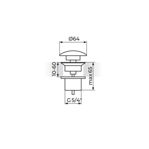 ROSAN STOLZ AUTOMATSKI GORNJI DEO ZA SIFON - 5/4" - KLIK-KLAK UNI - WHITE 1245W - Image 2