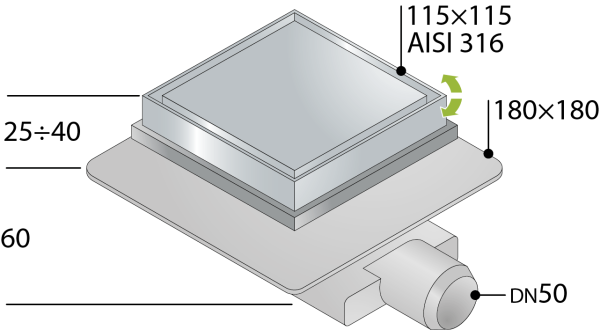 OMP TEA Slivnik za ispusnu 2u1 12cm 2665.592.8. - Image 2
