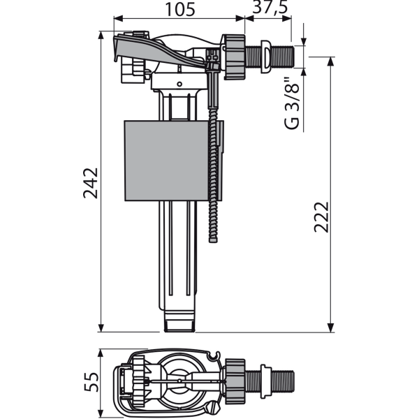 Alca Plovak 3/8" Horizontalni Novo A160-3/8 - Image 2