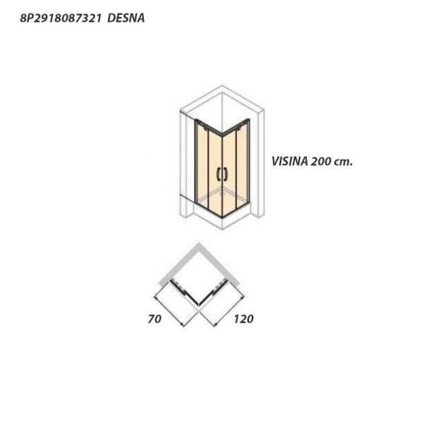 HUPPE DESIGN PURE TUŠ KABINA 70 x 120 cm DESNA 8P2918.087.321 - Image 3