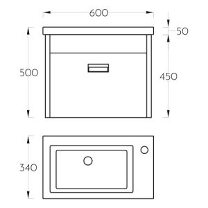 Lavabo sa ormaricem Pino Art Isik 60 cm bela