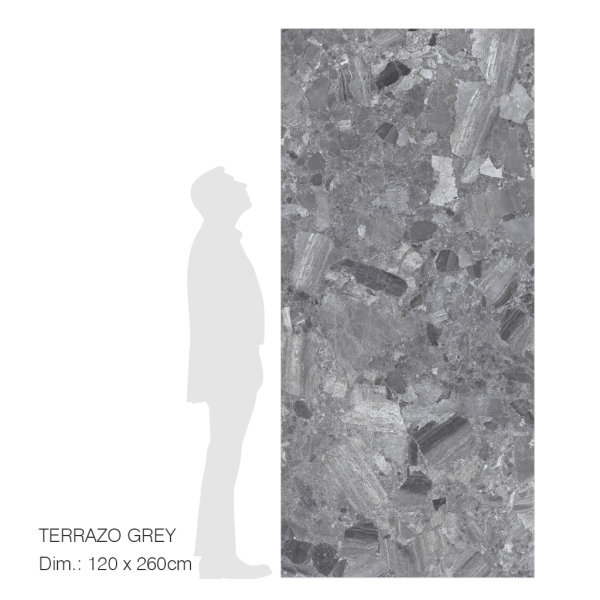 RUBICER Pločice porcelain terrazzo gray blade matt RLM260120TERGRM - Image 2