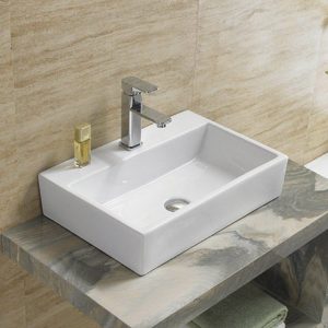 RUBICER LAVABO NADGRADNI SA RUPOM ZA SLAVINU ČETVRTASTI 53X36 CM RS266