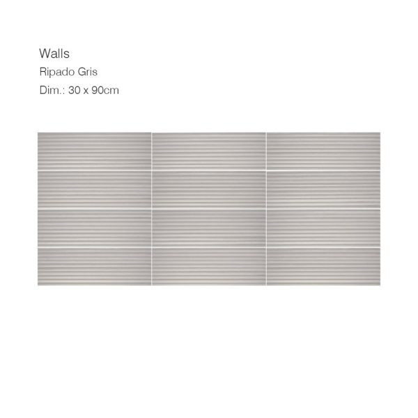 RUBICER Pločice walls ripado gris white folder RW3090RIPG - Image 2