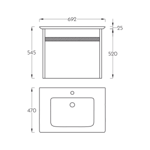 Lavabo sa ormaricem Pino Art Sharp 70 cm beton