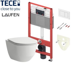 TECEbase SET UGRADNI VODOKOTLIĆ + LAUFEN PRO WC ŠOLJA + TECEnow TIPKA BELA 9400413+2096.6+9496.6