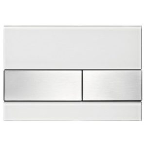 TECE TIPKA SQUARE STAKLO BELA-TASTER ČETKANI INOX (ANTI-FINGERPRINT) 9240801