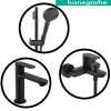 HANSGROHE REBRIS S SET 3 U 1 CRNA MAT 72517670 + 72440670+26422670