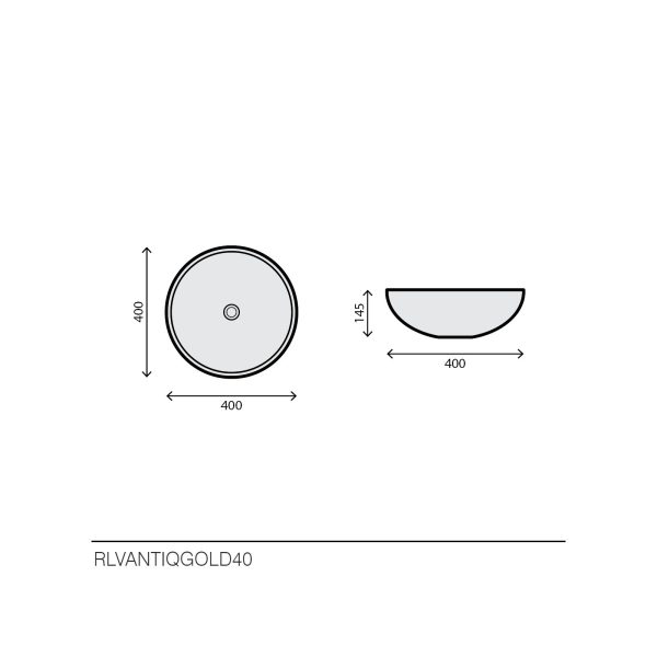 RUBICER LAVABO NADGRADNI STAKLENI ANITQUE FI40 RLVANTIQGOLD40 - Image 2