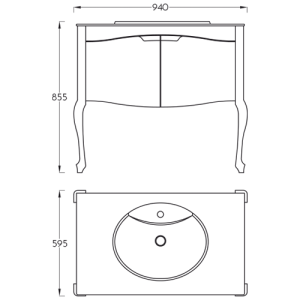 Lavabo sa ormaricem Pino Art Rustik 95 cm