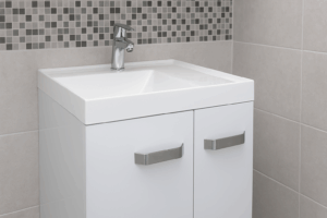 Lavabo sa ormarićem štedi prostor u manjim kupatilima.