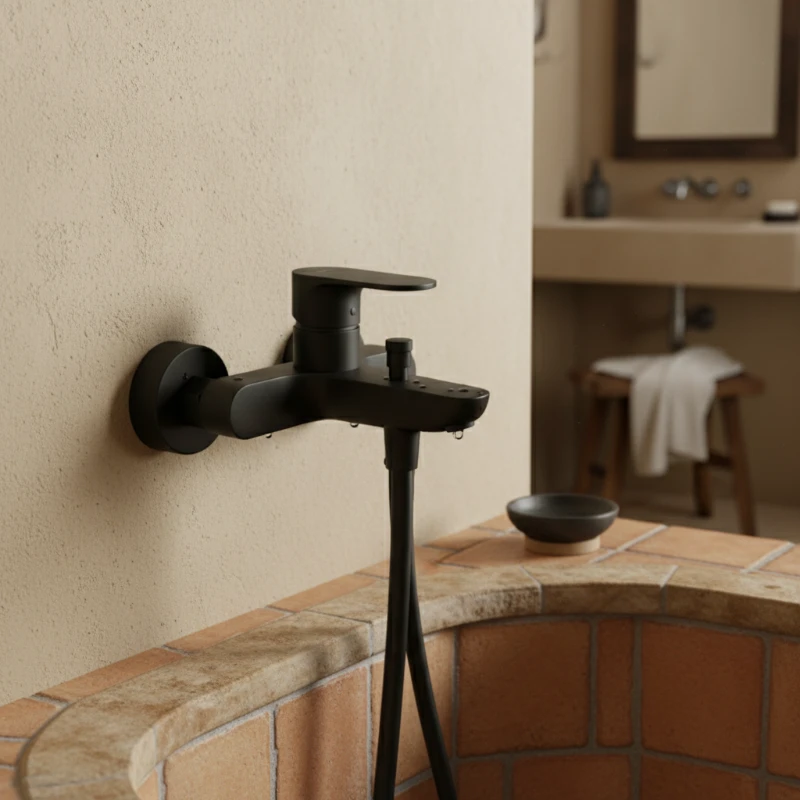 Hansgrohe Rebris S Black slavina za kadu