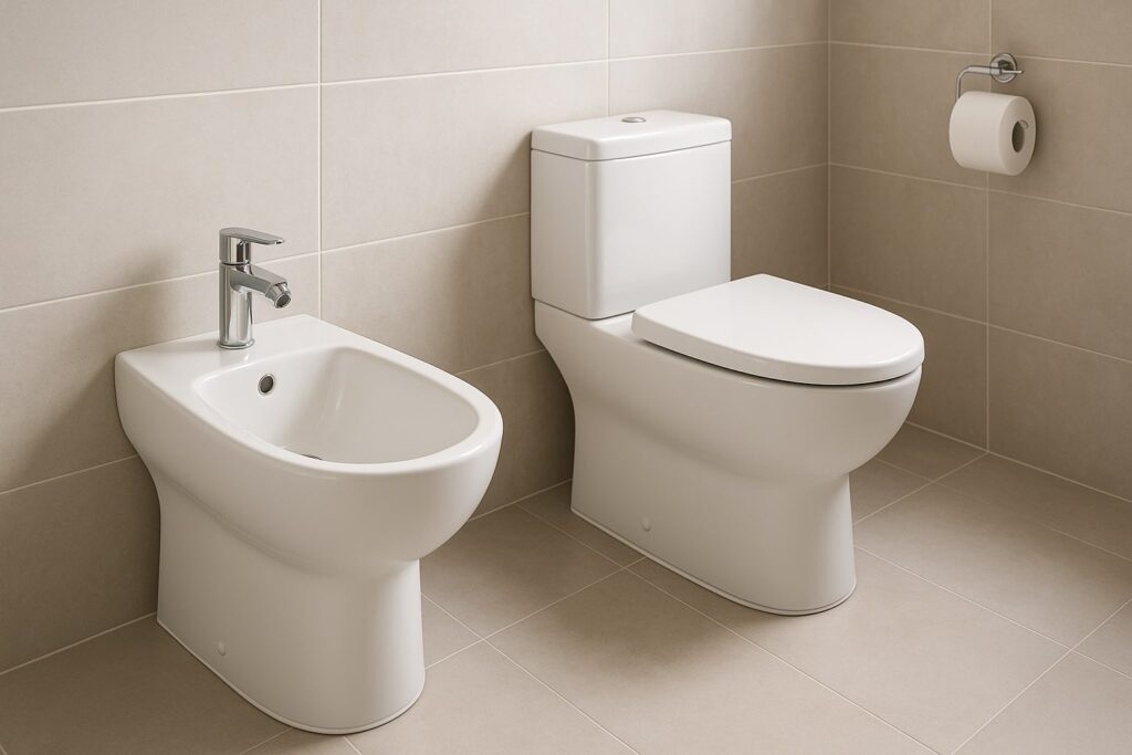 Bide i WC šolja u kupatilu