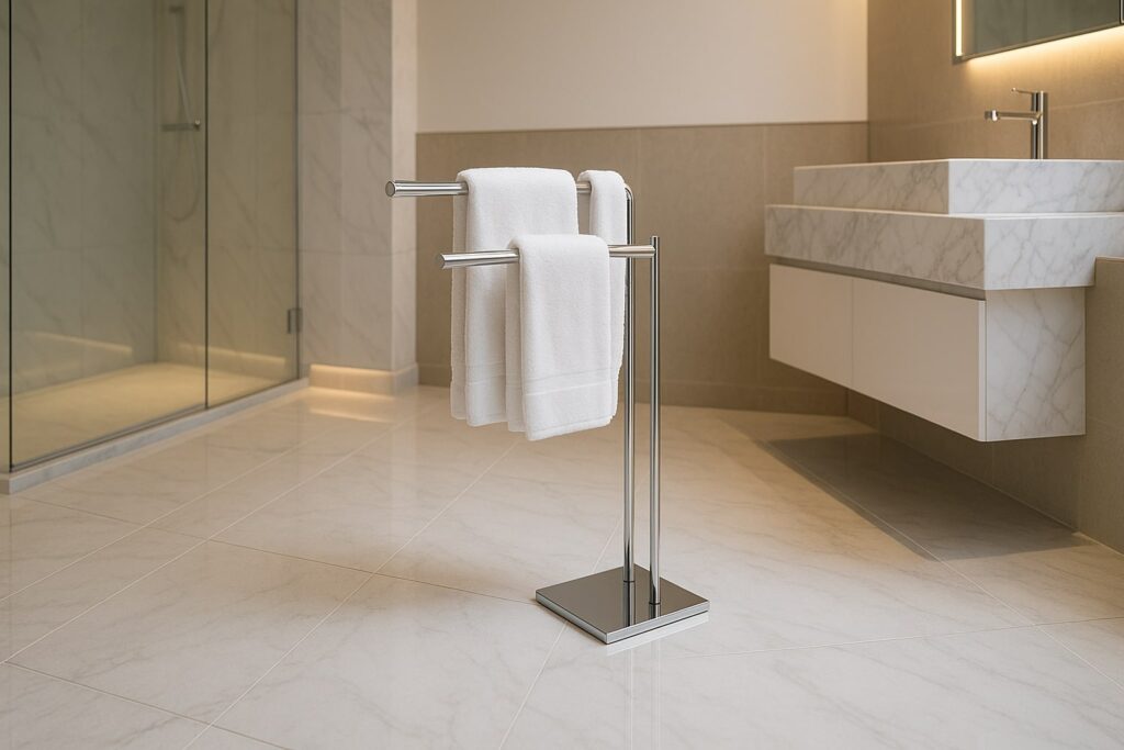 Hromiran samostojeći držač za peškir u kupatilu