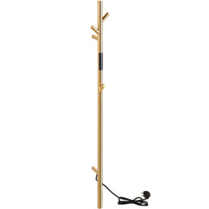 Sušač za peškire (704153011) – zlatni električni model sa kukicama i prekidačem, visina 1180 mm