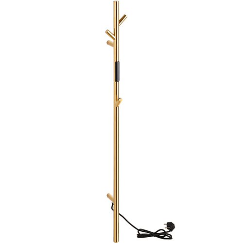 Sušač za peškire (704153011) – zlatni električni model sa kukicama i prekidačem, visina 1180 mm