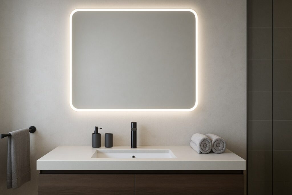 LED ogledalo za kupatilo montirano iznad umivaonika