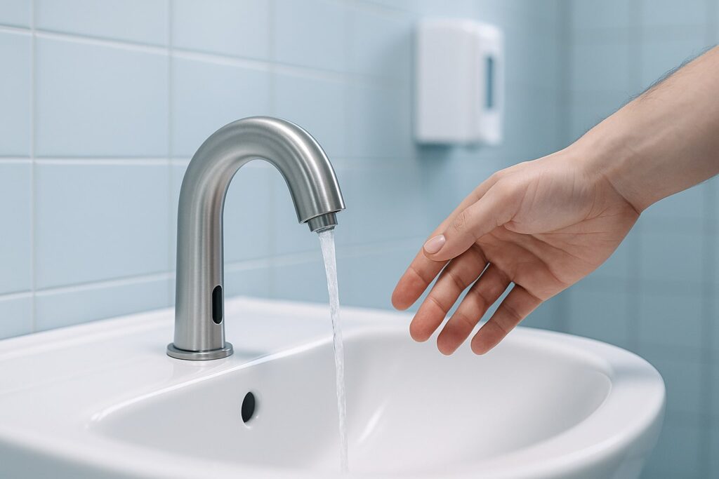 Senzorska slavina instalirana u toaletu zdravstvene ustanove