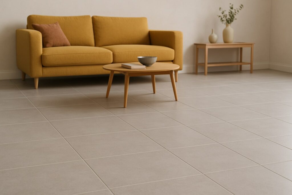 Svetlo bež podne pločice za dnevni boravak