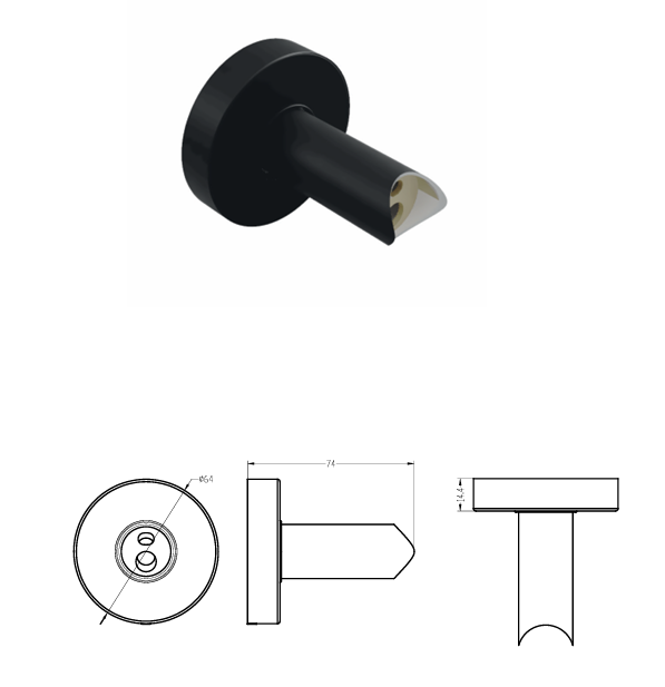 Skriveni priključni set za crni električni sušač peškira 131567814 - Slika 2